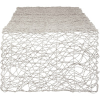 GRAY WOVEN PAPER TABLE RUNNER 14x72
