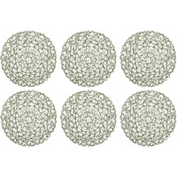 ARTICHOKE WOVEN PAPER ROUND PLACEMAT SET/6