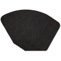 BLACK SOLID ROUND TABLE PLACEMAT SET/6