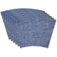 BLUE TWEED ROUND TABLE PLACEMAT SET/6