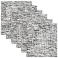 BLACK/OFF-WHITE ASST RECYCLED COTTON DISHCLOTH SET/6