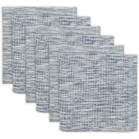 TEAL GREEN/OFF-WHITE ASST RECYCLED COTTON DISHCLOTH SET/6