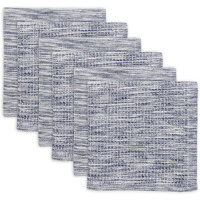 NAVY/OFF-WHITE ASST RECYCLED COTTON DISHCLOTH SET/6