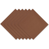 LEATHER BROWN SOLID NAPKIN SET/6