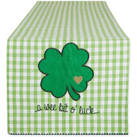 A WEE BIT O LUCK EMBROIDERED TABLE RUNNER 13x72