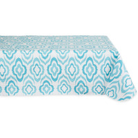 BLUE IKAT VINYL TABLECLOTH 60x102