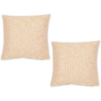HONEY GOLD AND OFF-WHITE TONAL RECYCLED COTTON PILLOW 18x18 SET/2