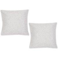 LIGHT GRAY AND OFF-WHITE TONAL RECYCLED COTTON PILLOW 18x18 SET/2