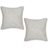 OFF-WHITE DOBBY PLUS RECYCLED COTTON PILLOW COVER 18x18 SET/2