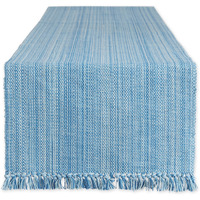 LIGHT BLUE VARIEGATED FRINGE TABLE RUNNER 13x108