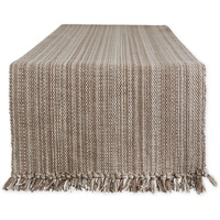MUSHROOM VARIEGATED FRINGE TABLE RUNNER 13x108