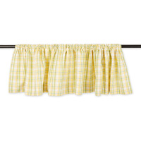 LEMON FRESH PLAID WINDOW VALANCE 72x14