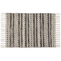 CHENILLE DOODLE LINES RUG - BLACK - 2 X 3 FT