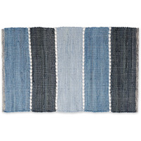DENIM COLOR BLOCK COTTON CHINDI RUG 2x3FT