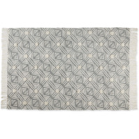 GEOMETRIC TEXTURED FRINGE - GRAY - 4 X 6 FT