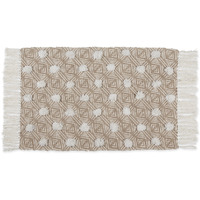 GEOMETRIC TEXTURED FRINGE - STONE - 2 X 3 FT