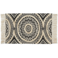 MEDALLION TEXTURED FRINGE - BLACK - 2 X 3 FT