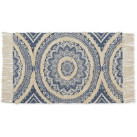 MEDALLION TEXTURED FRINGE - FRENCH BLUE - 2 X 3 FT