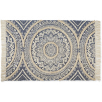 MEDALLION TEXTURED FRINGE - FRENCH BLUE - 4 X 6 FT