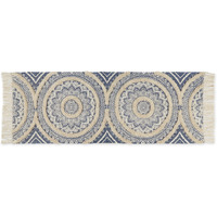 MEDALLION TEXTURED FRINGE - FRENCH BLUE - 2 FT 3 IN X 6 FT