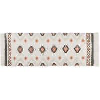 SOUTHWESTERN TEXTURED FRINGE - GRAY & BLUSH - 2 FT 3 IN X 6 FT