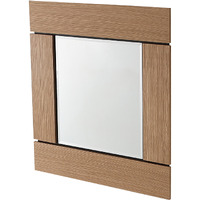35" Brown Square Accent Wood Mirror