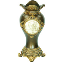 16" Bronze and Gold Floral and Cameo Vase