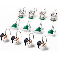 North Pole Friends Bath Collection - Set of 12 Shower Hooks