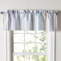 Aidan Stripe Window Curtain or Accent Pillows - Light Gray Valance