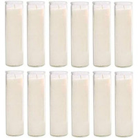 Glass Assorted Religious Candle, White, Case of 12 -C1