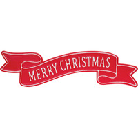 Metal Merry Christmas Banner Sign 24"L
