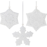 Ornate White Snowflake Ornament (Set of 12)