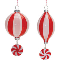 Glass Peppermint Drop Ornament (Set of 12)