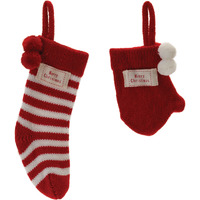 Knit Stocking and Mitten Sentiment Ornament (Set of 12)