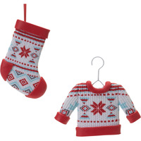 Nordic Stocking and Sweater Ornament (Set of 12)