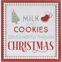 Framed Milk and Cookies Wall Sign 15"SQ