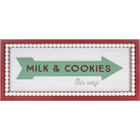 Framed Milk and Cookies Wall Sign 19.5"L
