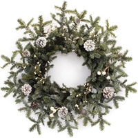 Frosted Pine Cone Berry Wreath 27"D