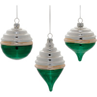 Two-Tone Tiered Glass Ornament (Set of 12)