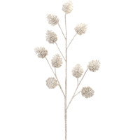 Glittered Silver Pinecone Spray (Set of 6)