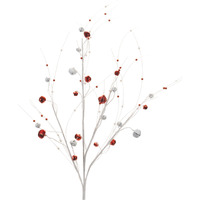 Glittered Sleigh Bell Berry Twig Spray (Set of 2)
