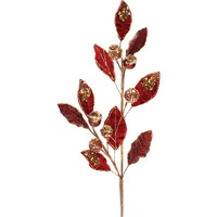 Beaded Burgandy Leaf Stem (Set of 2)