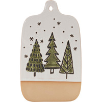 Ceramic Pine Tree Cutting Board Tray (Set of 4)