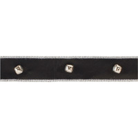 Jingle Bell Faux Leather Wired Ribbon 1.5" x 5yds.
