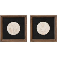 Wood Framed Floral Plaque (Set of 2)