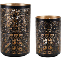 Mandala Punched Metal Candle Holder (Set of 2)