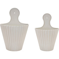 Ribbed Metal Wall Pocket (Set of 2)