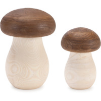 Wood Mushroom Box Dcor (Set of 2)