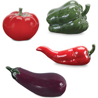 Ceramic Vegetable Dcor (Set of 4)