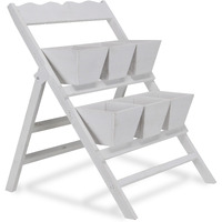 Emmeline 6 Slot Tiered Garden Stand - White